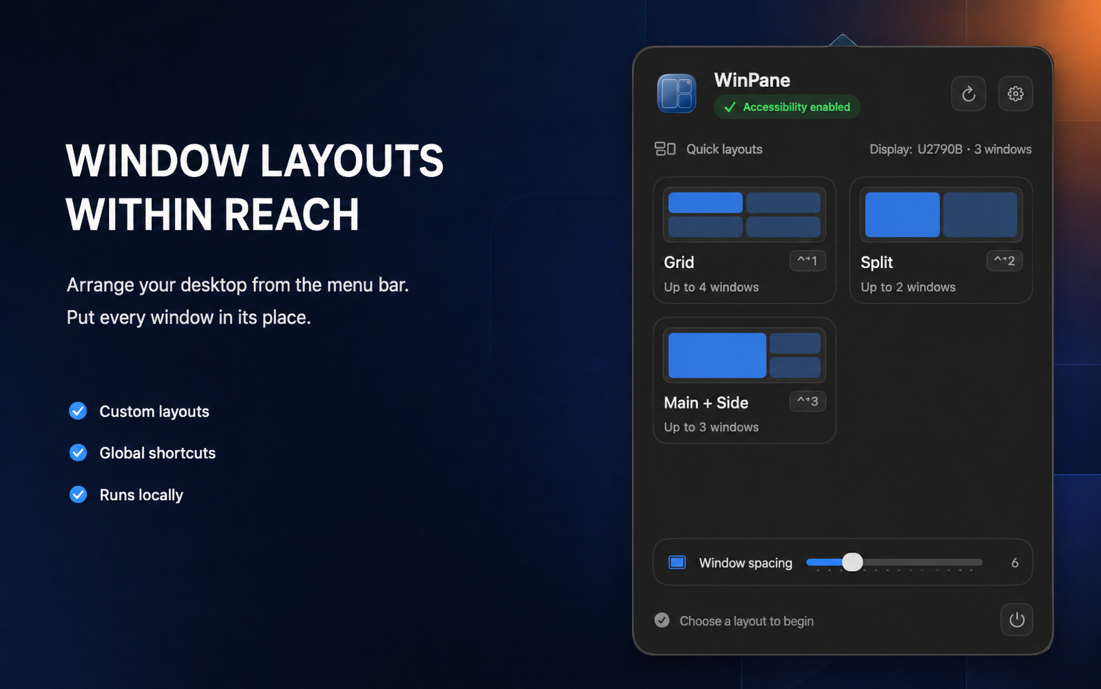 WinPane product interface showcase